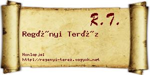Regényi Teréz névjegykártya